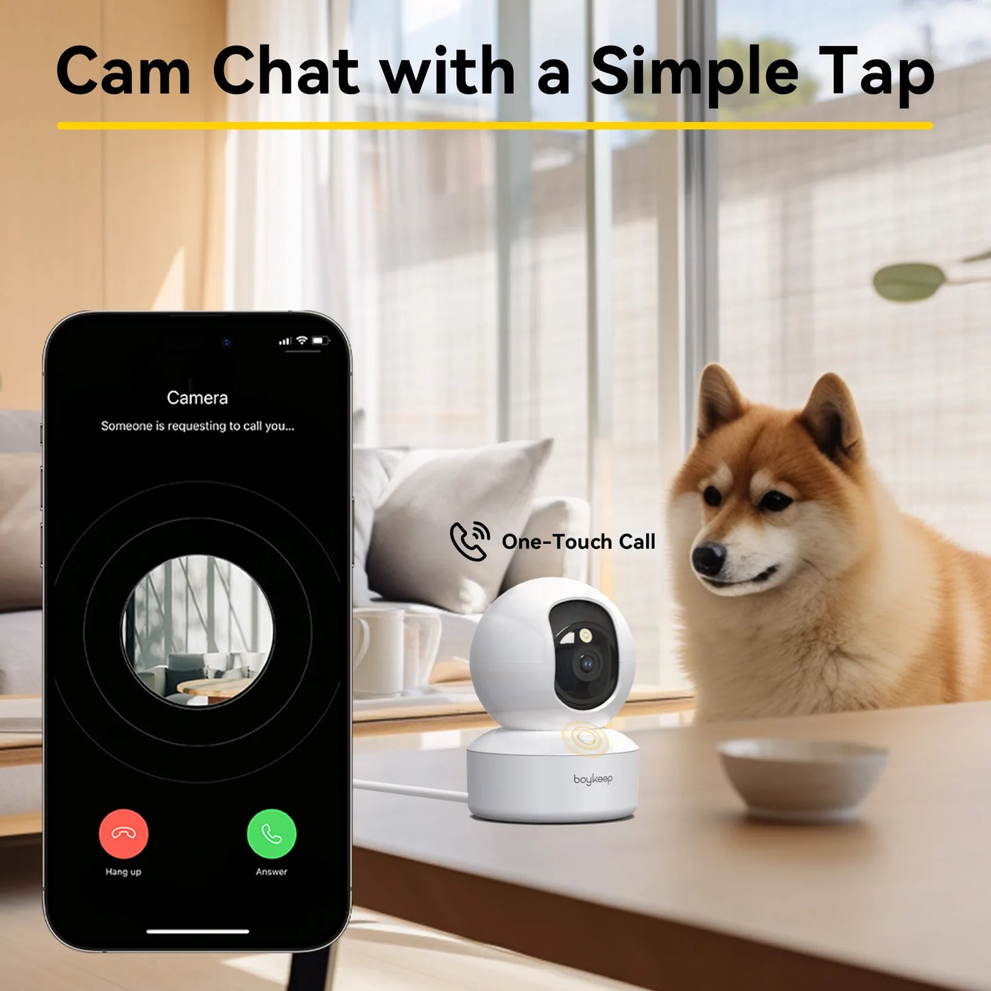 BoyKeep 2K Smart WiFi Indoor Security Camera With 360 PTZ