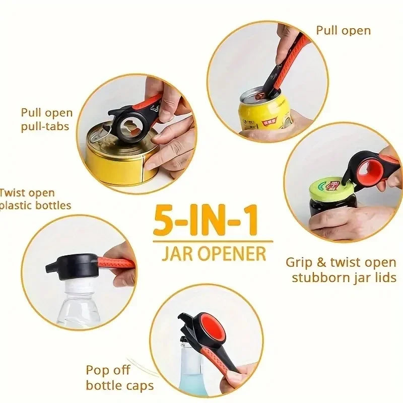 Multifunction Can Opener With Non Slip Silicone Handle