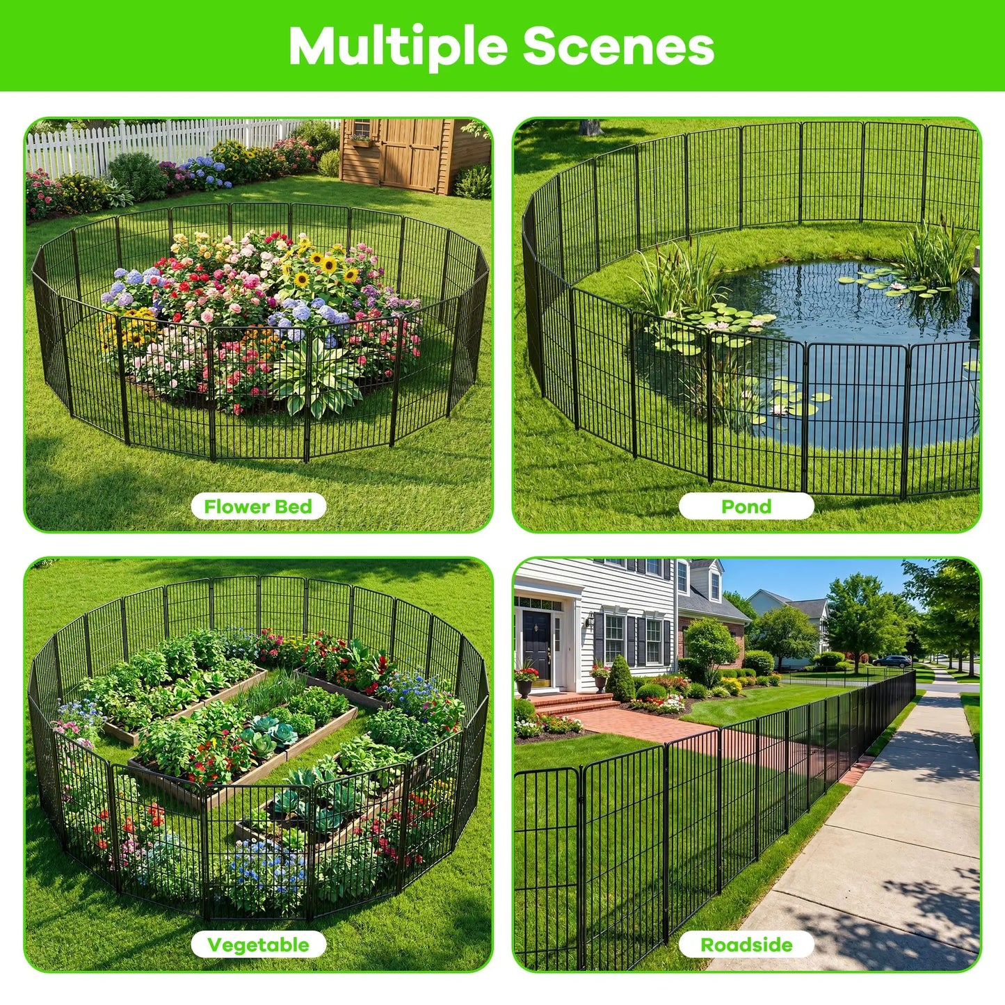 Garden Fence No Dig Metal Barrier For Yard And Pets