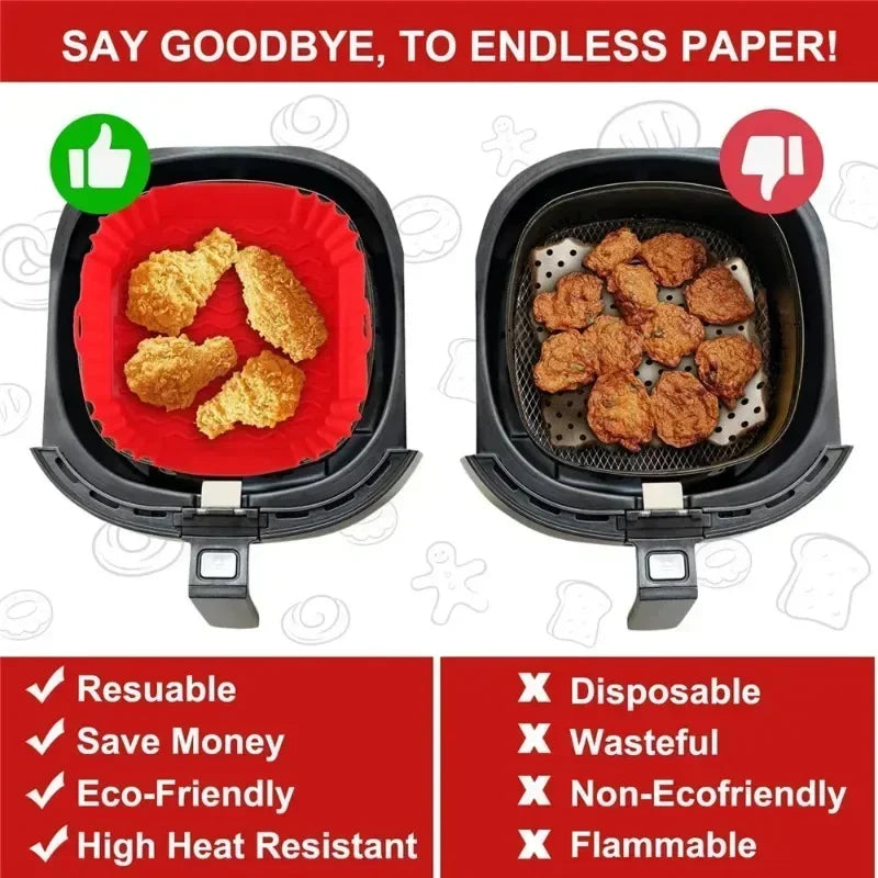 Silicone Air Fryer Liner And Basket Reusable Oven Accessory