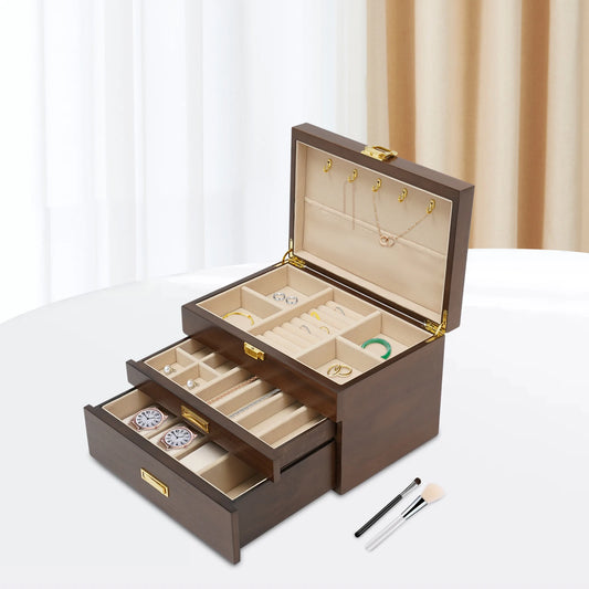 Wood Jewelry And Watch Display Case Organizer For Home