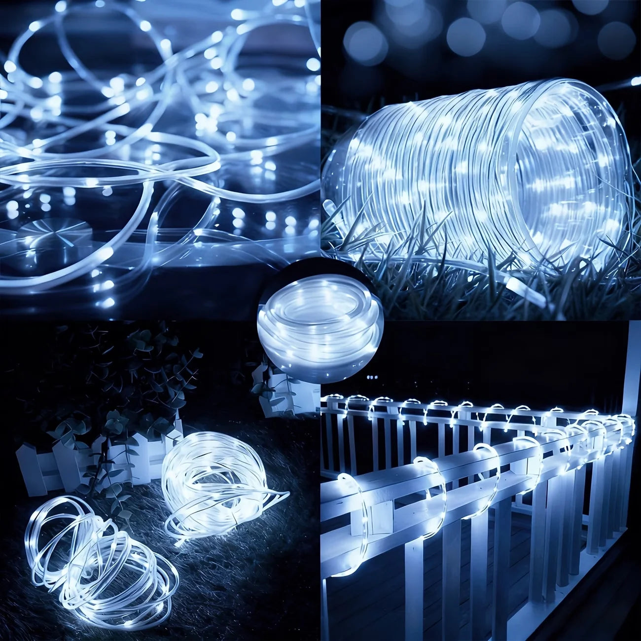 Peach Forest Solar LED Tube Light 100LED Rope String Light