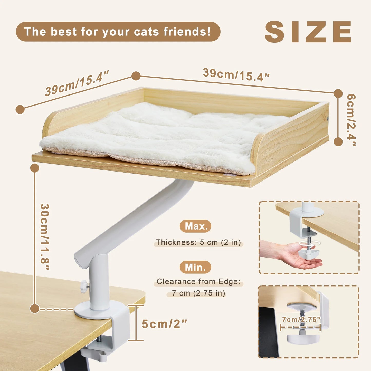 PAWZ Road Cat Desk Bed 360 Degree Rotatable Stand Cats