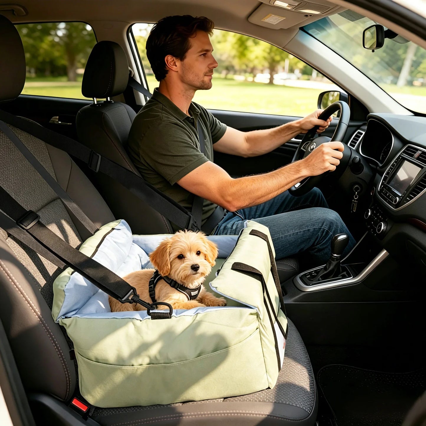 BINGOPAW Dog Car Seat Booster Carrier With Safety Belt
