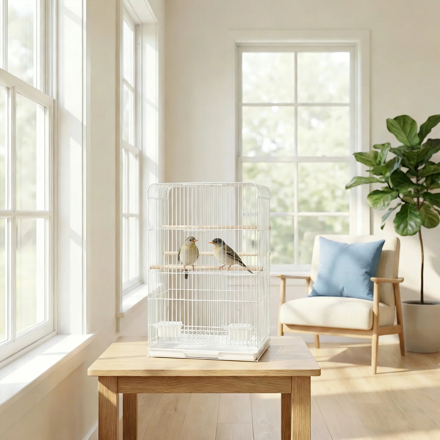 Shunmaii Lightweight Wrought Iron Bird Cage With Removable Tray