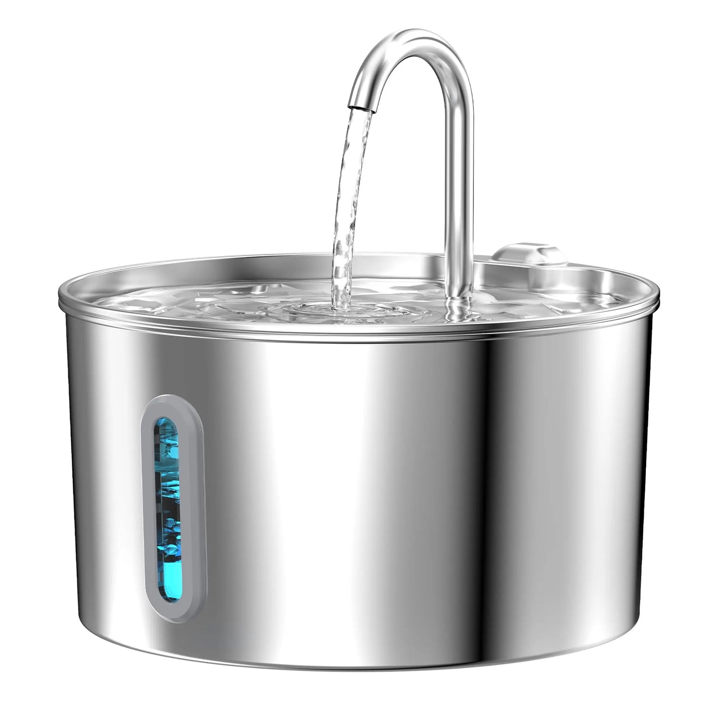 Stainless Steel Cat And Dog Water Fountain 2.2L LED Window