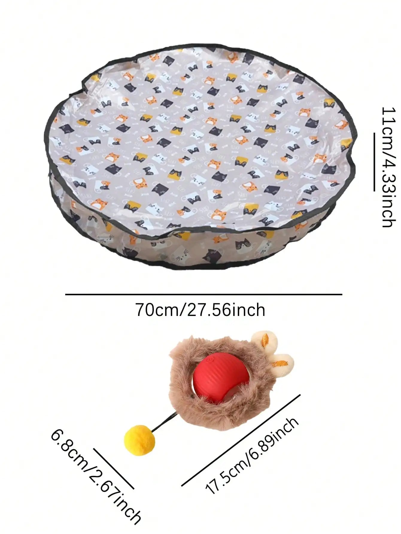 Cat Hunting Toy Set Electric Cat Ball Toy With Lighting USB Rechargeable