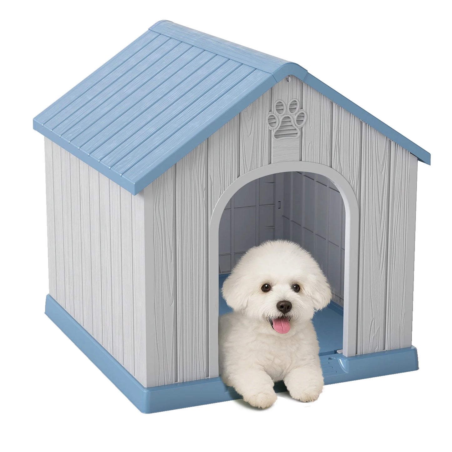 Weatherproof Plastic Dog House For Indoor Outdoor Pet Shelter