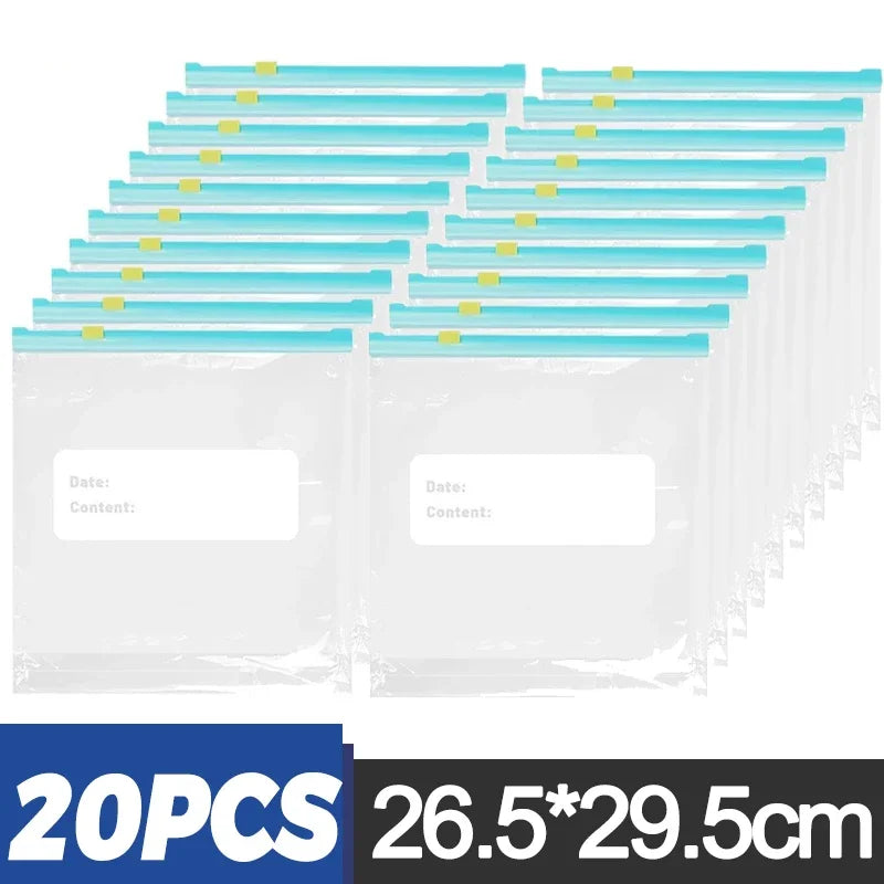 Reusable Zipper Bags Stand Up Freezer Storage Pouches Leakproof