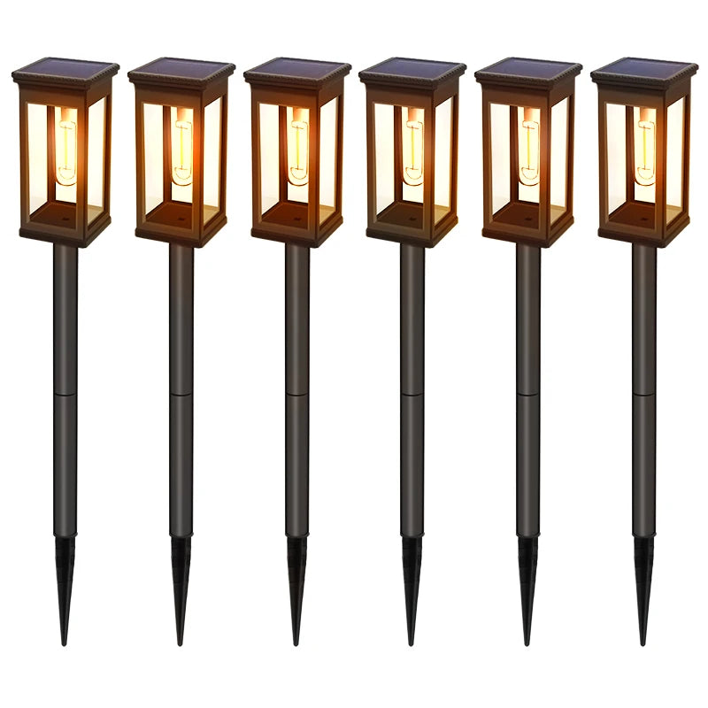 FAMCDC Solar Pathway Lights Outdoor Auto On Off Dusk LED