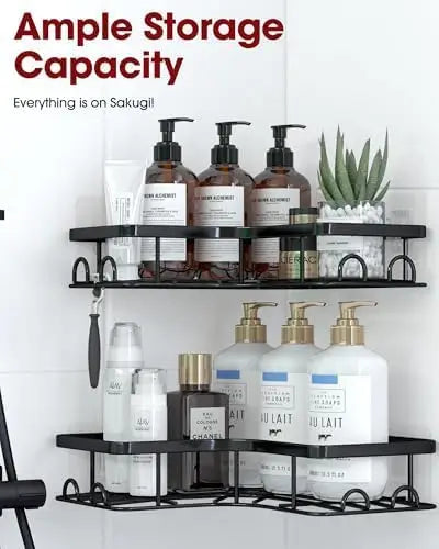 Corner Shower Caddy 2 Pack Adhesive Stainless Steel Shelves
