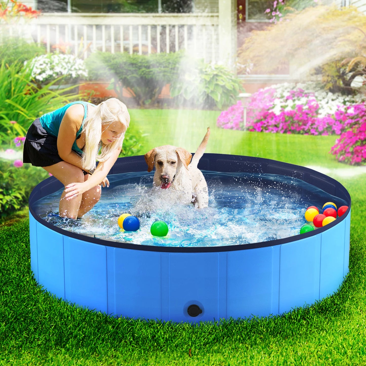 Portable Foldable Dog Pool And Pet Bath Tub For Pets