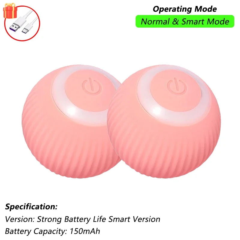 Interactive Cat Ball Toy Automatic Rolling Ball With Tail Rechargeable