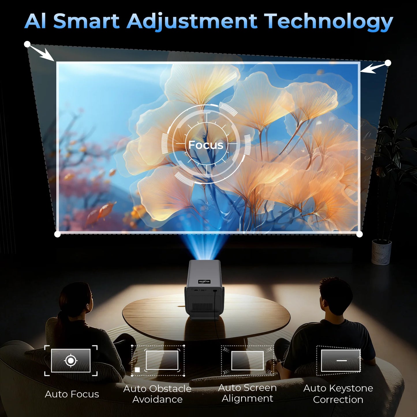 LynCast 8K Support Projector With Auto Focus And 2000 ANSI