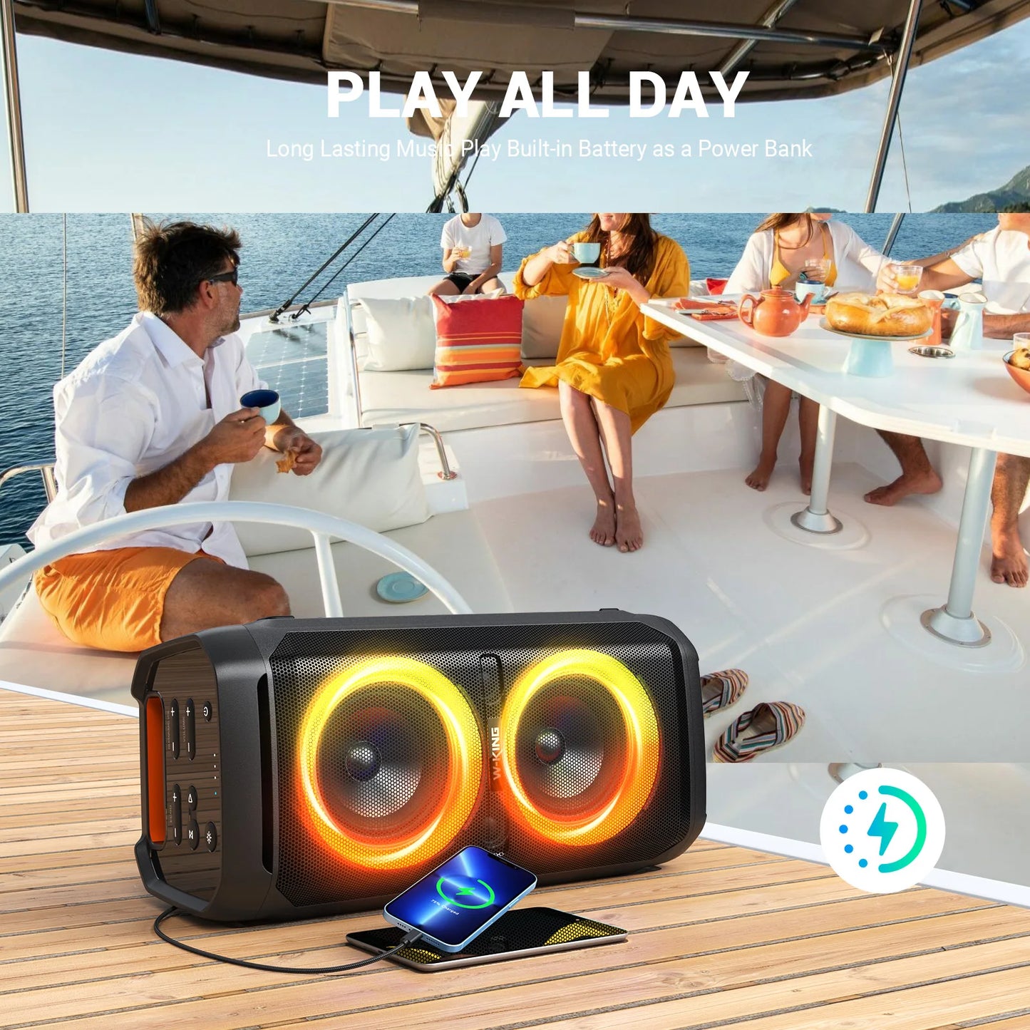 W-King T11 100W RMS Bluetooth Speakers IPX6 Waterproof