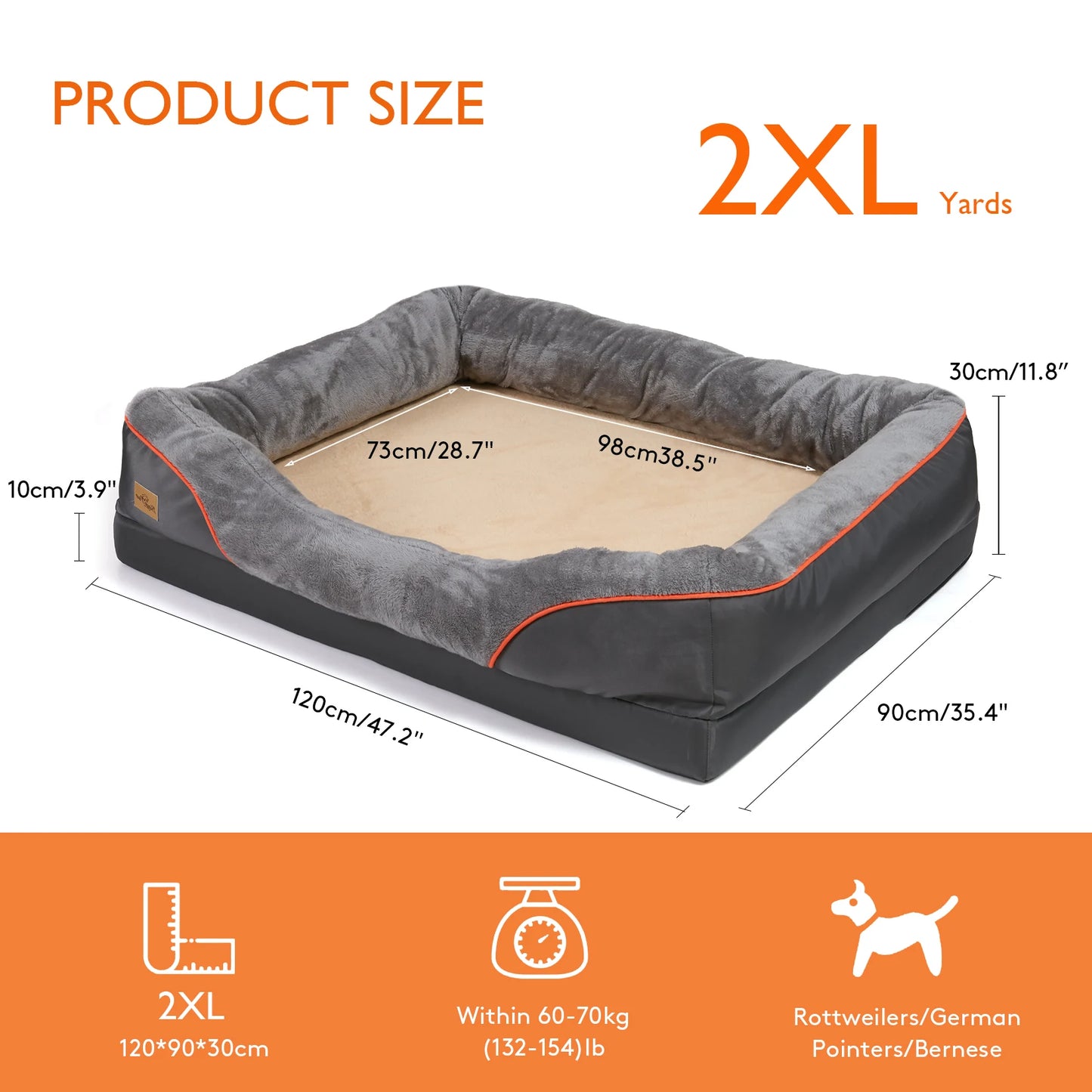 BINGOPAW Removable Washable Cover Dog Bed With Anti Allergy Fleece