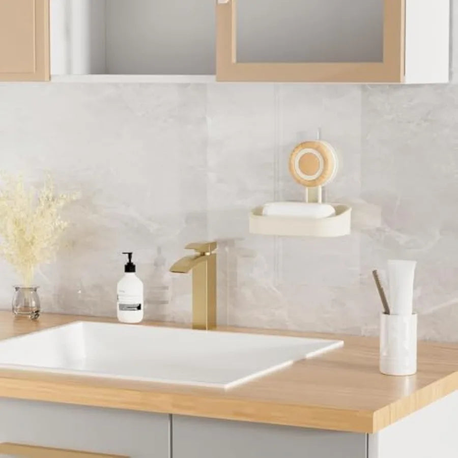 Double Layer Soap Dish 2 Pack Wall Mounted Self Draining