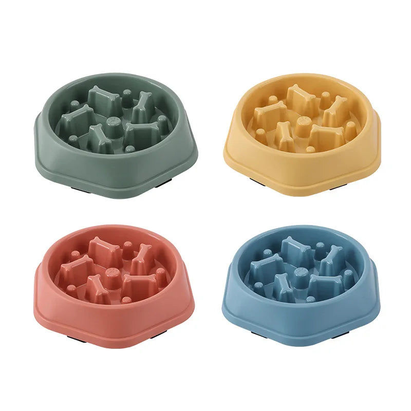 Slow Feeder Pet Bowl Anti Choking Non Slip Round Design