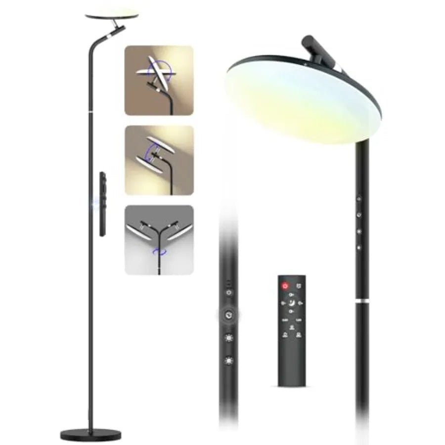 LED Floor Lamp With Remote And Touch Control, Dimmable Torchiere