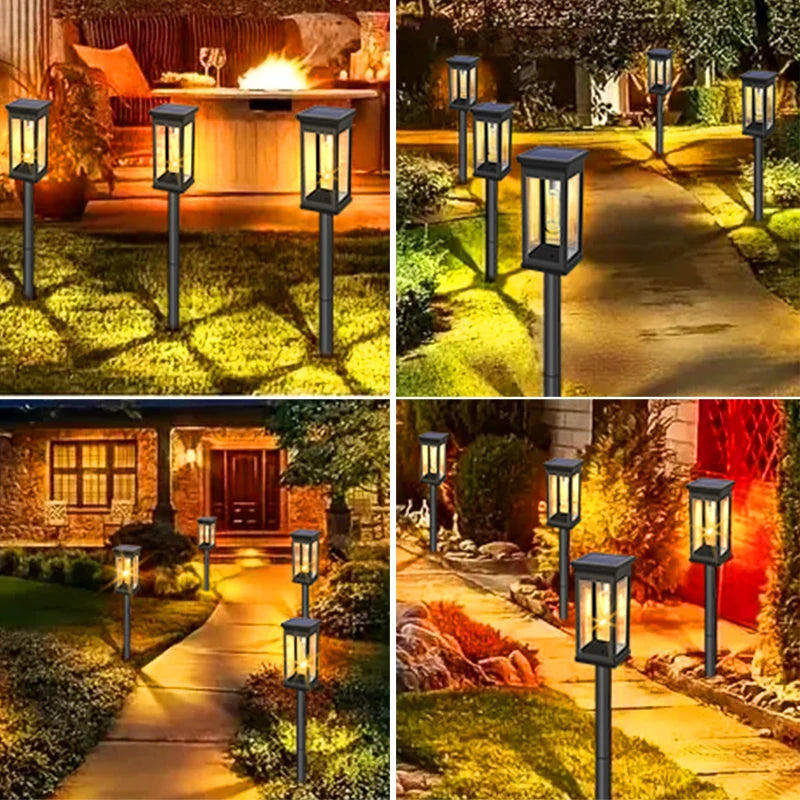 FAMCDC Solar Pathway Lights Outdoor Auto On Off Dusk LED