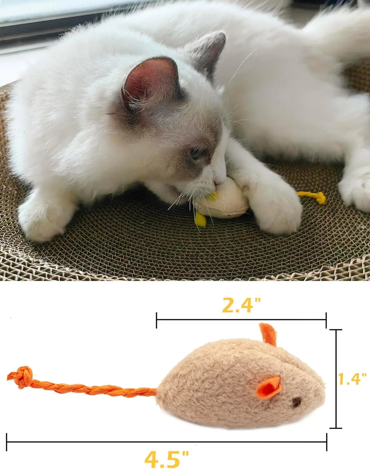 Rattle Cat Mouse Toys With Catnip For Indoor Cats Playtime