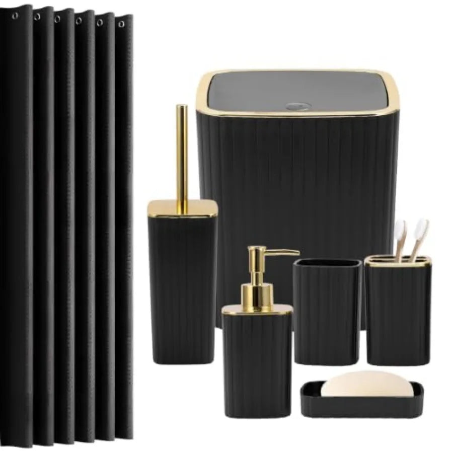 Bathroom Accessories Set With Soap Dispenser And Toothbrush Holder Boho Decor