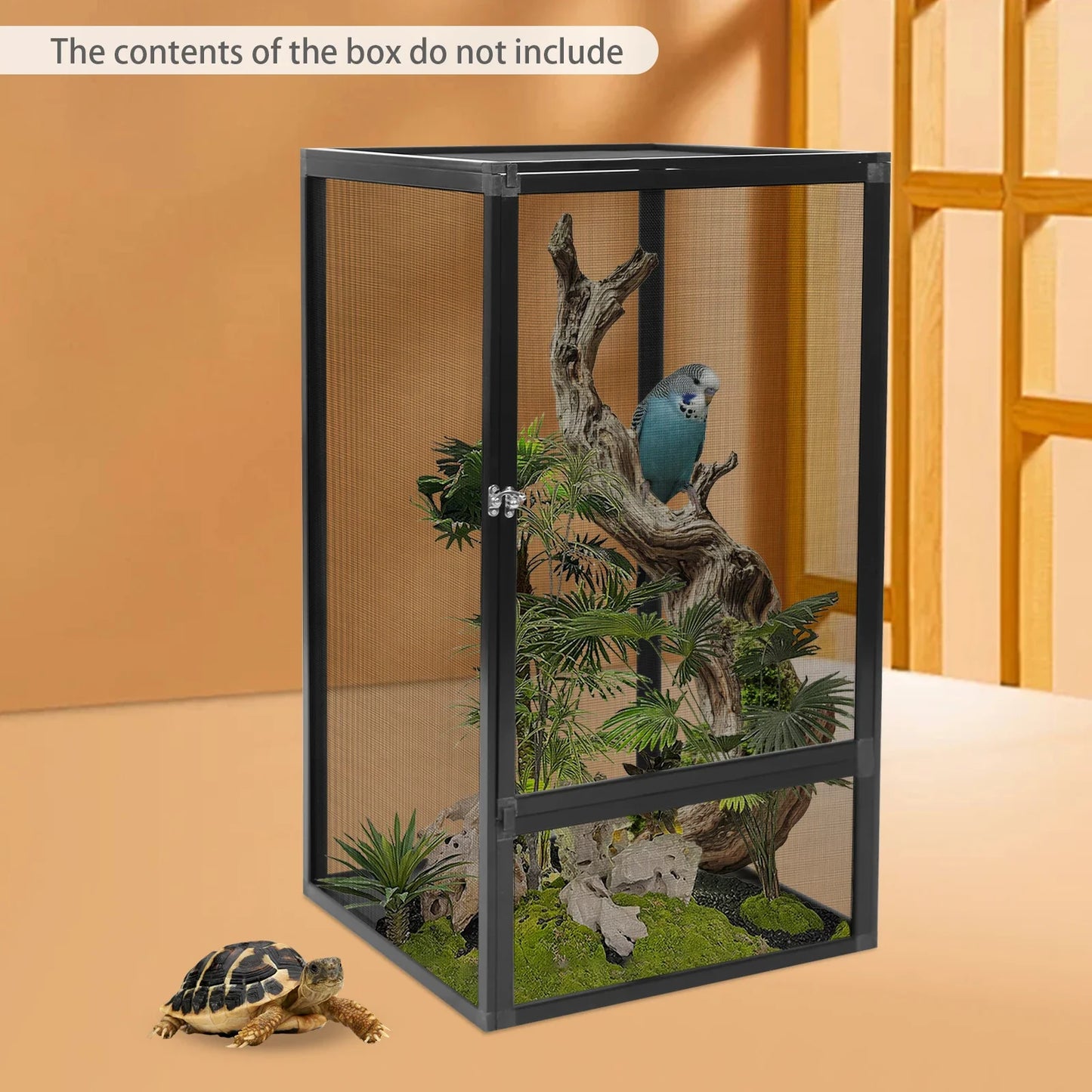 Aluminum Alloy Reptile Feeding Box Net Enclosure For Terrarium