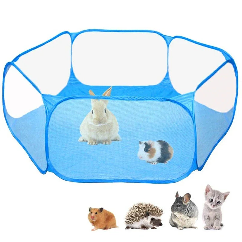 Foldable Transparent Pet Cage Playpen For Dogs Cats And Rabbits
