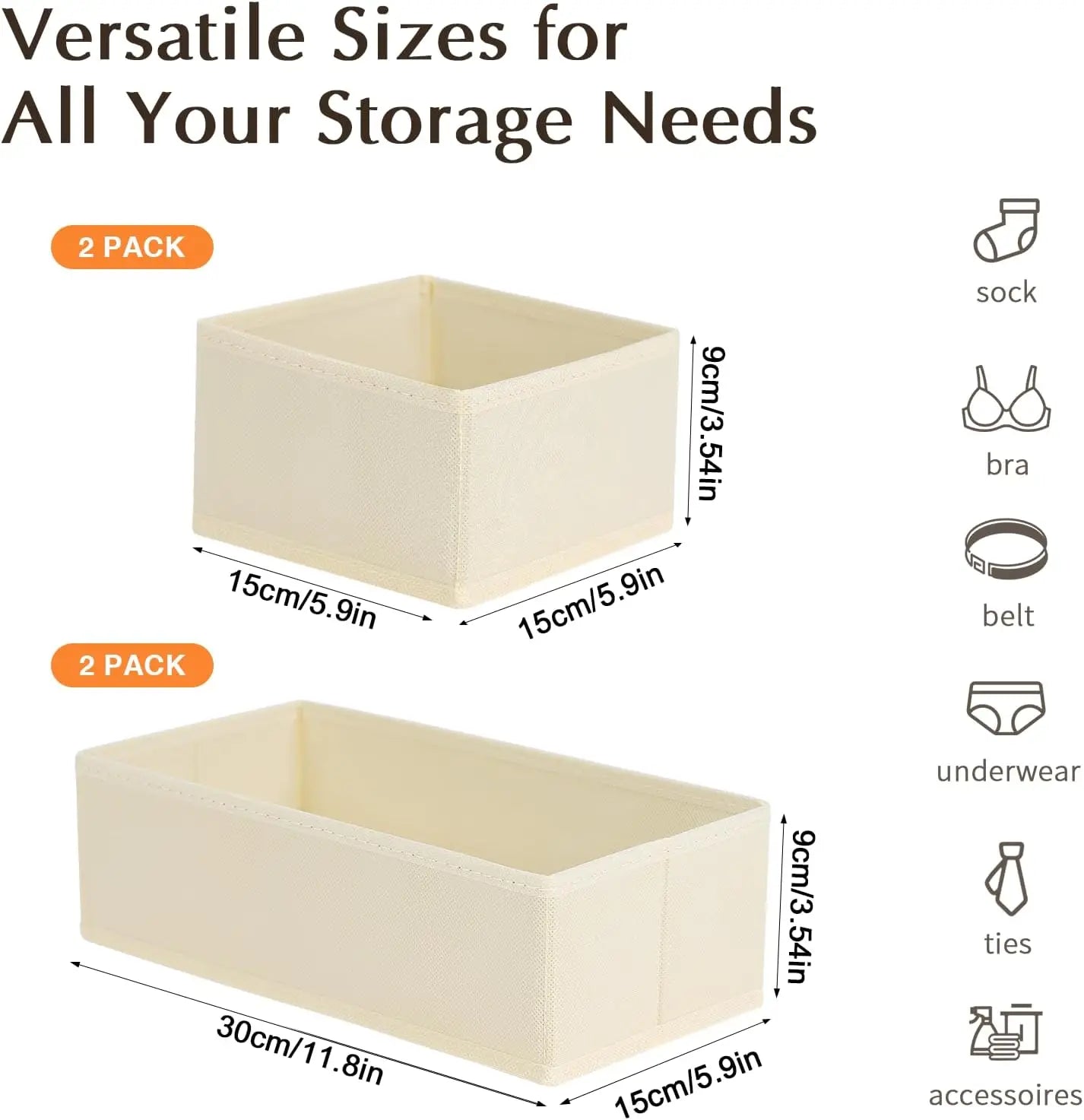 Drawer Organizer Bins For Clothing And Baby Clothes Dresser Storage