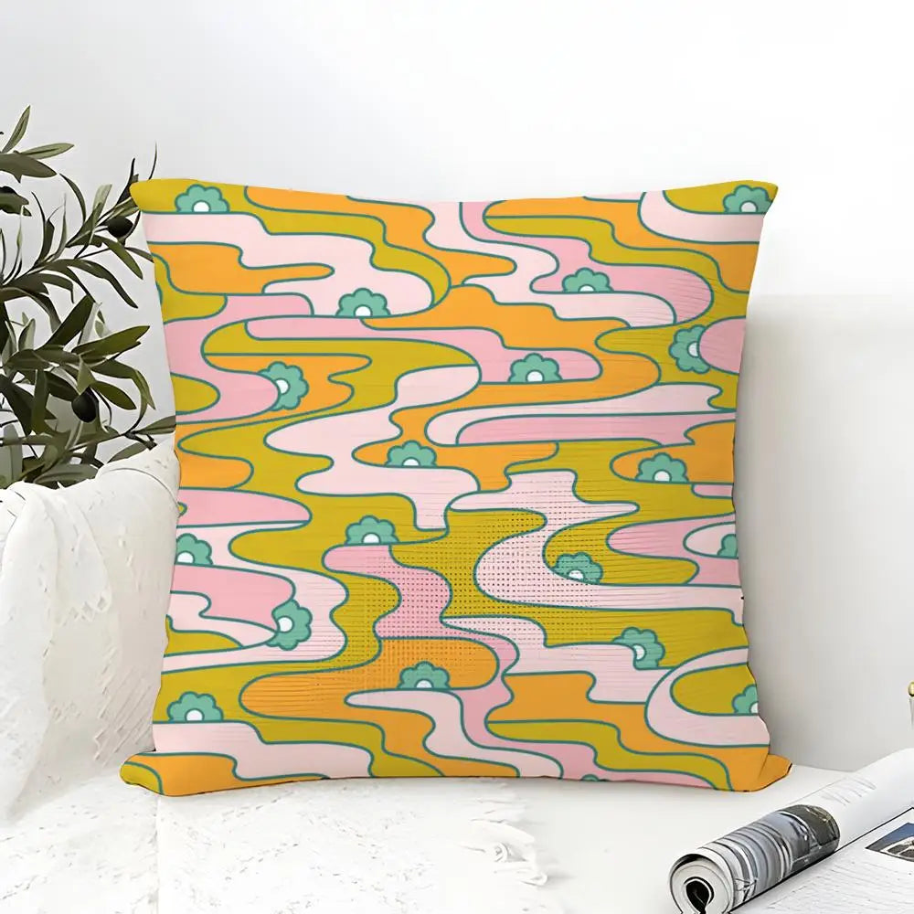 Elizabeth Olwen Modern Flowers Pillow Case Linen Cushion Cover