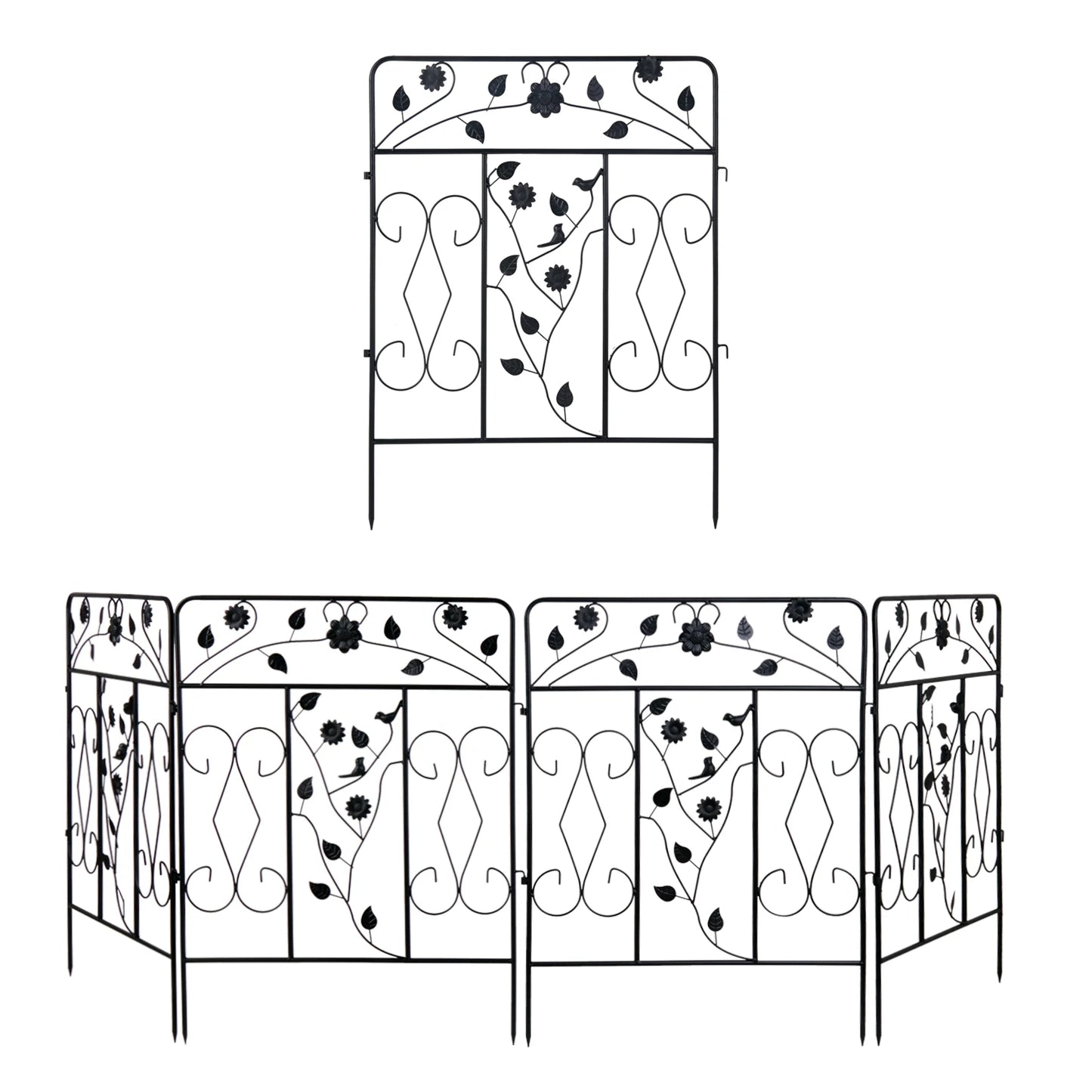 Decorative Steel Garden Fence Panel Folding Metal Border