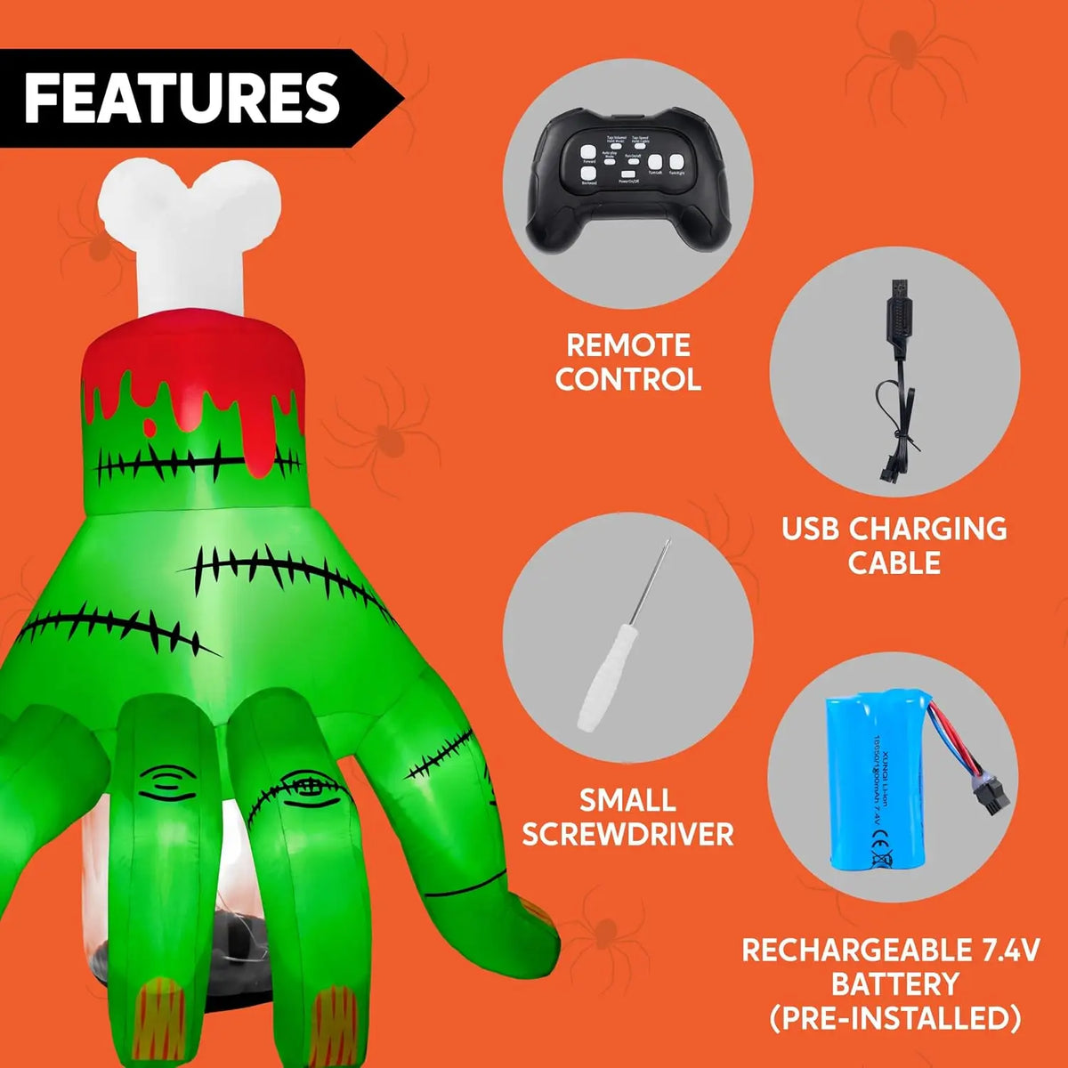 Joyfy Halloween Inflatable Zombie Hand With LED Lights And Music