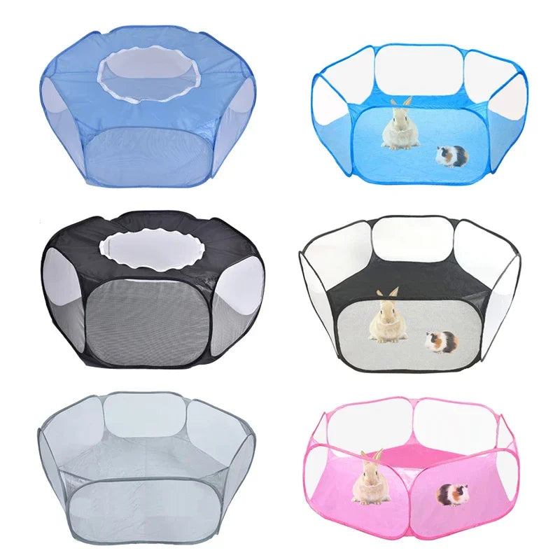 Foldable Transparent Pet Cage Playpen For Dogs Cats And Rabbits