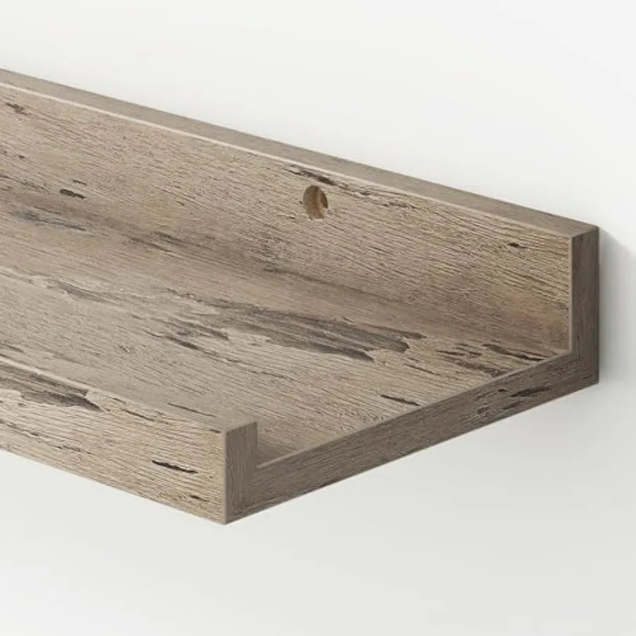 Floating Picture Ledge Shelves Of 4 With Lip For Wall