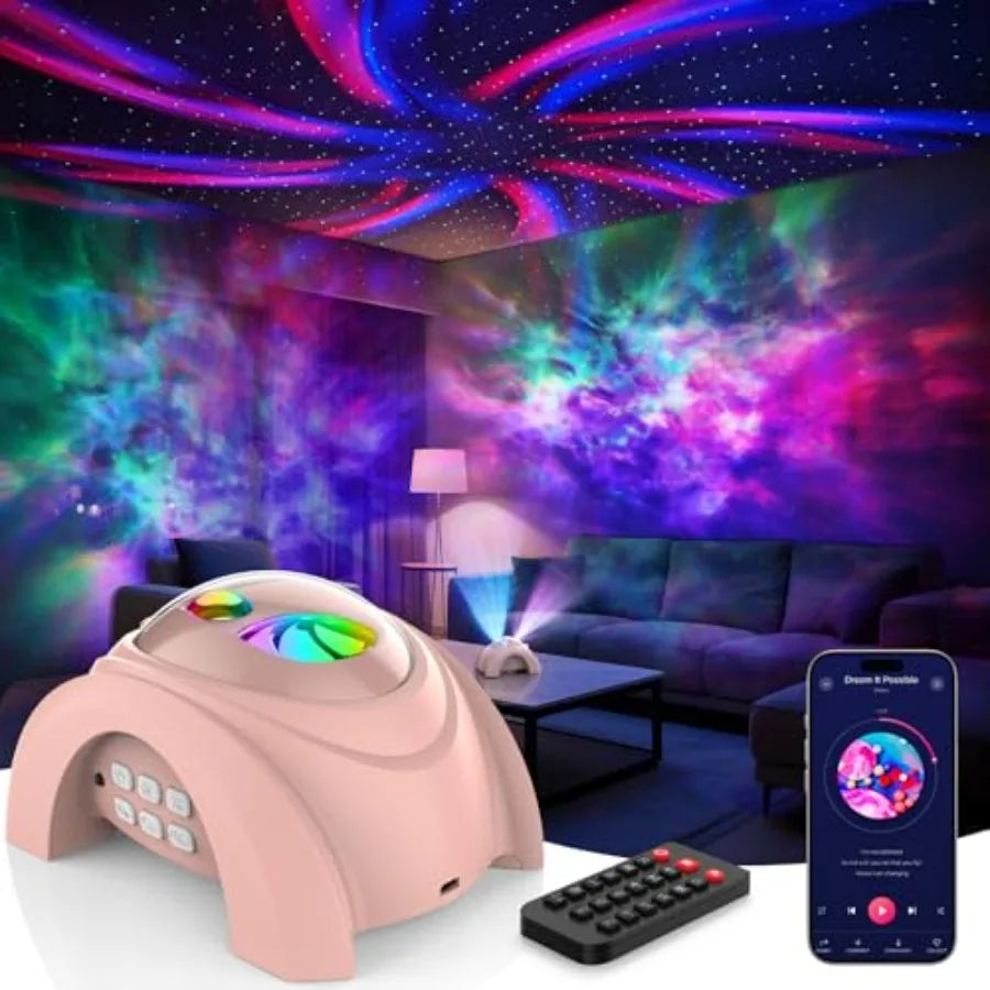 Dual Lens Galaxy Projector With Starlight Show And Bluetooth Speaker