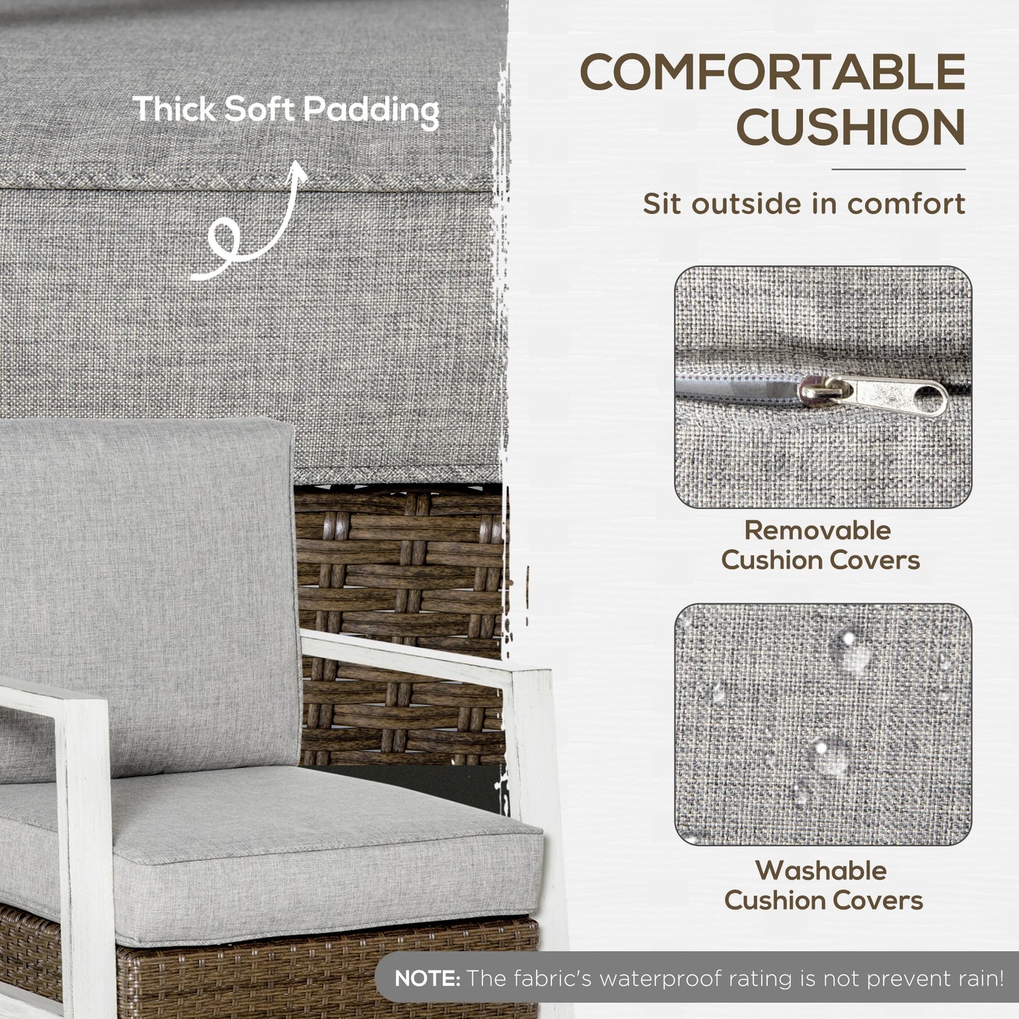 Outdoor Wicker Patio Furniture Set With Table And Four Seats