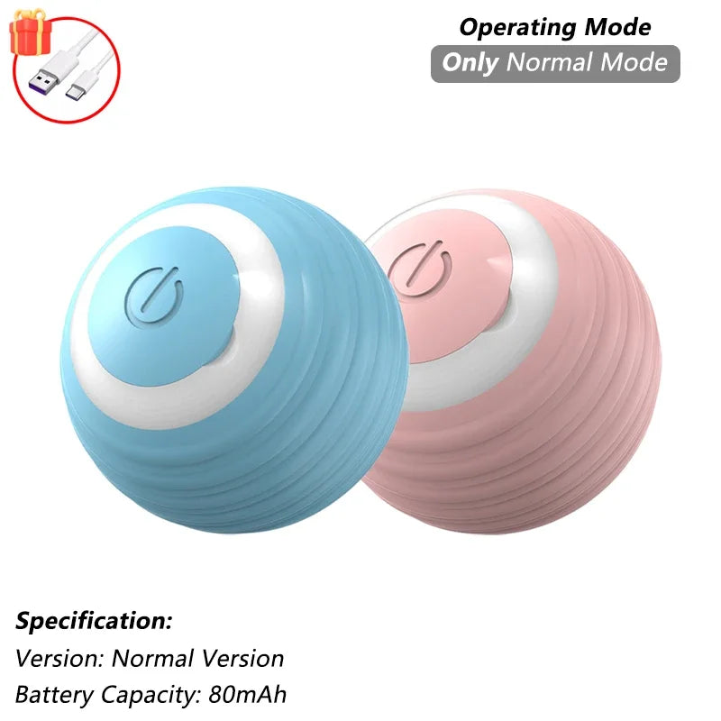 Interactive Cat Ball Toy Automatic Rolling Ball With Tail Rechargeable
