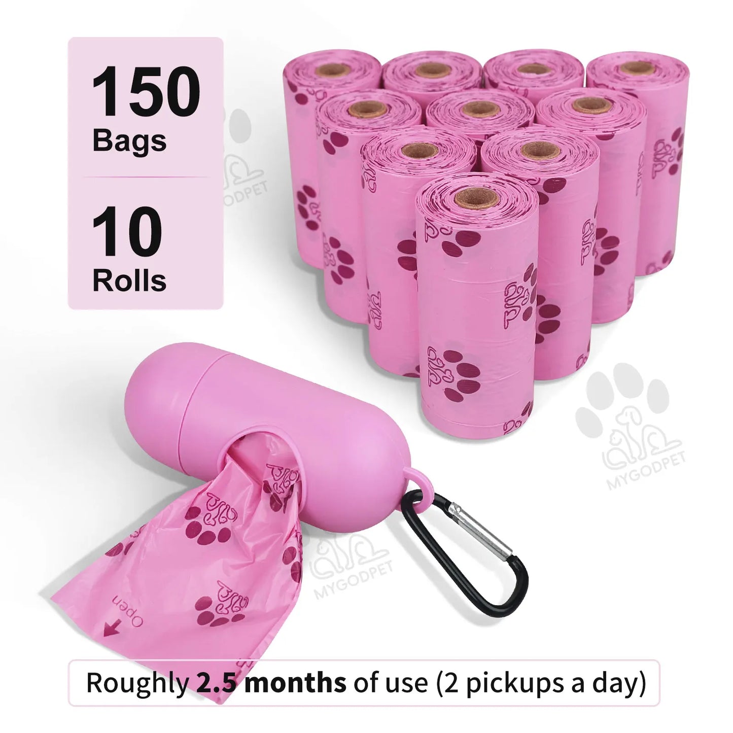 Biodegradable Dog Poop Bags With Dispenser Lavender Scented 150 Count