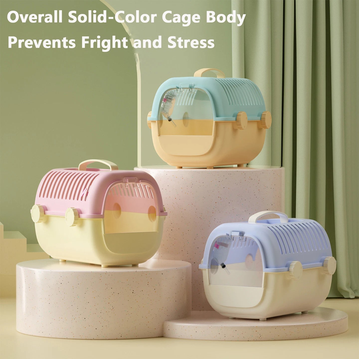 Luxury Hand Carry Pet Cage Travel Carrier For Small Animals With Water Bottle
