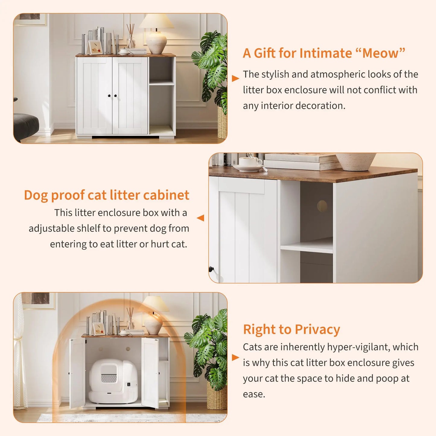 HiMISS Cat Litter Enclosure For Litter Robot Three Four Dog-Proof