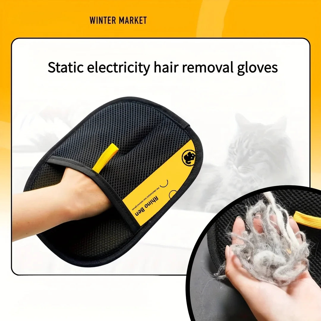 Pet Hair Removal Gloves Double Sided Grooming For Cats Dogs