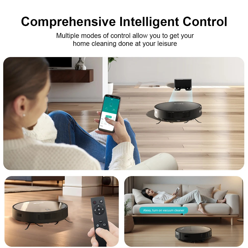 BOAIMORE Robot Vacuum Cleaner With Mop, 6000PA Suction, Smart Mapping