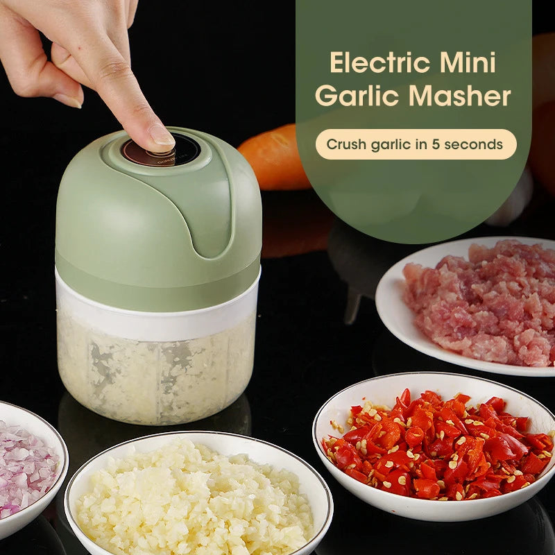 NOCCLILI Garlic Masher Crusher Electric Kitchen Chopper USB Portable