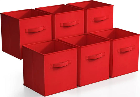 Fabric Storage Bins Foldable Cubes With Handles For Pantry Organization