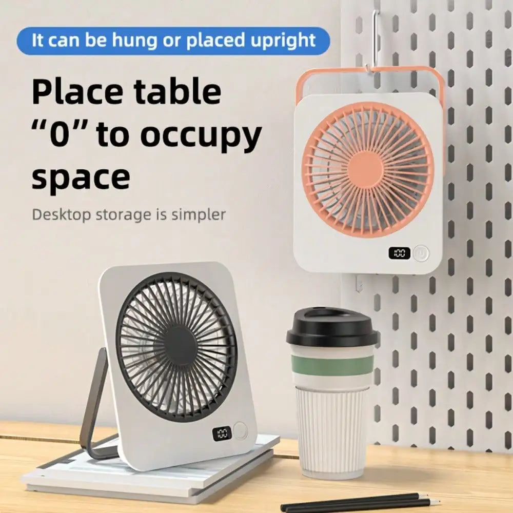 Rechargeable USB Mini Desktop Fan With 5 Speed Quiet Operation