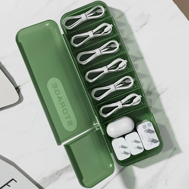 Desktop Data Cable Storage Box And Charging Cables Sorter