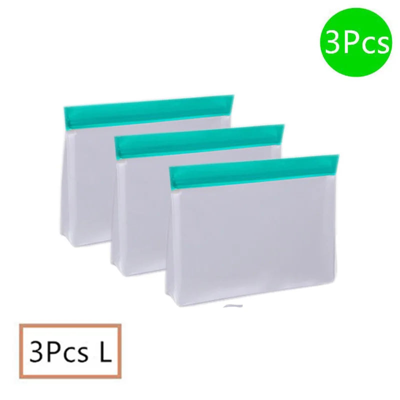 Reusable Silicone Food Storage Bag Stand Up Leakproof Freezer