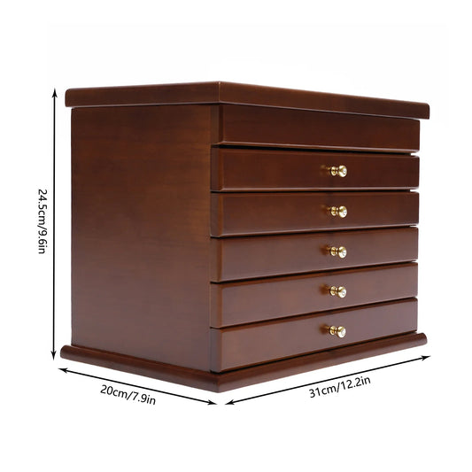 Wooden Vintage Jewelry Storage Box Case For Rings And Accessories