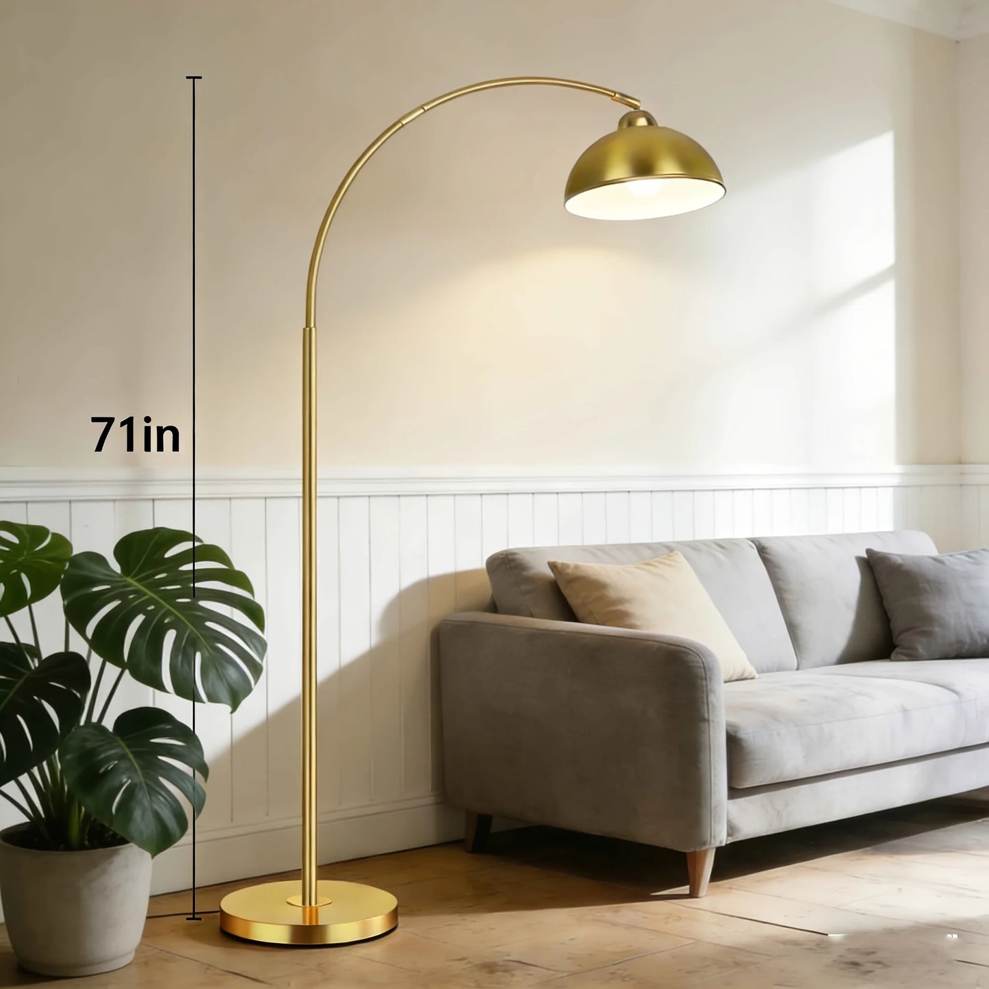 Firstchoicelighting Modern Arched Dimmable Floor Lamp With Remote
