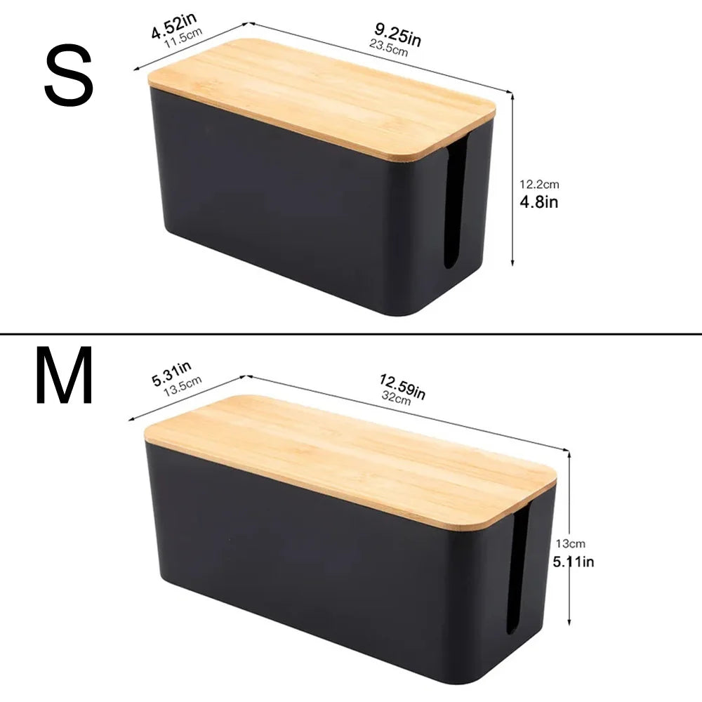 Wire Storage Box Cable Organizer Plastic Bamboo Junction Box